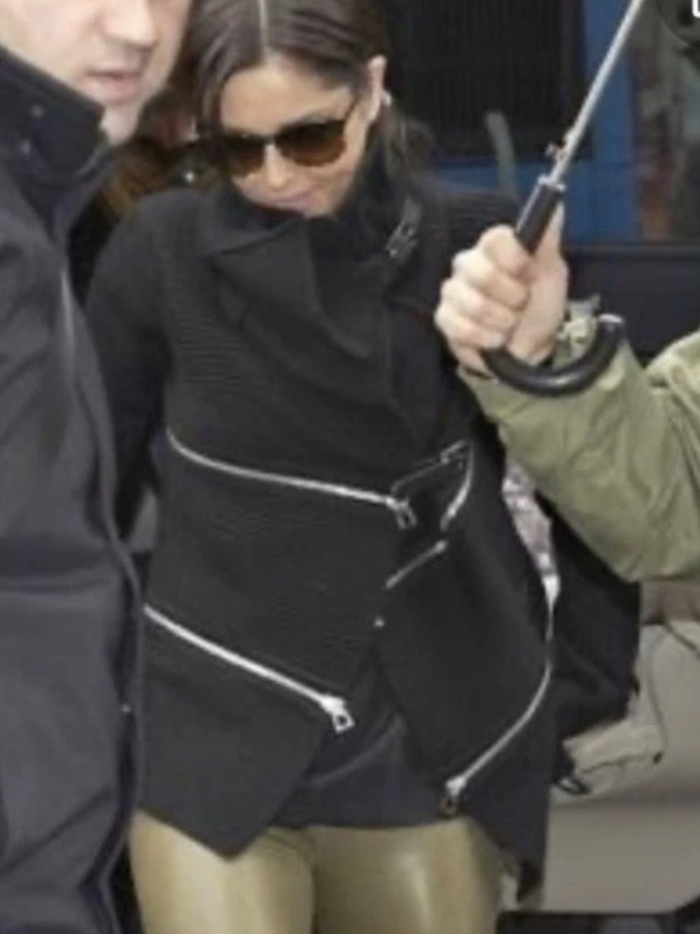 Barbara Bui Black Asymmetrical Zip Leather Jacket